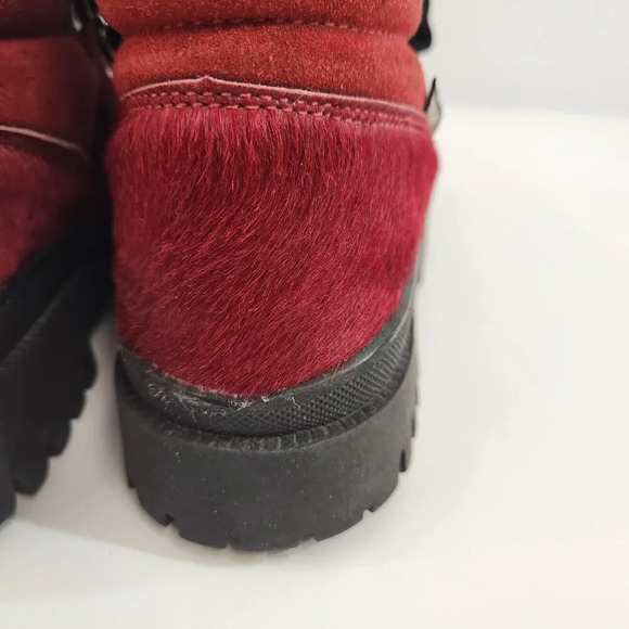 Oscar Sport Fur Boots Red Size EU 39 (US 8) Winter Outdoor Made in Italy - Picture 9 of 16